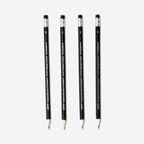 Set of five Flying Tiger Copenhagen HB pencils with erasers, ideal for office and school writing tasks.