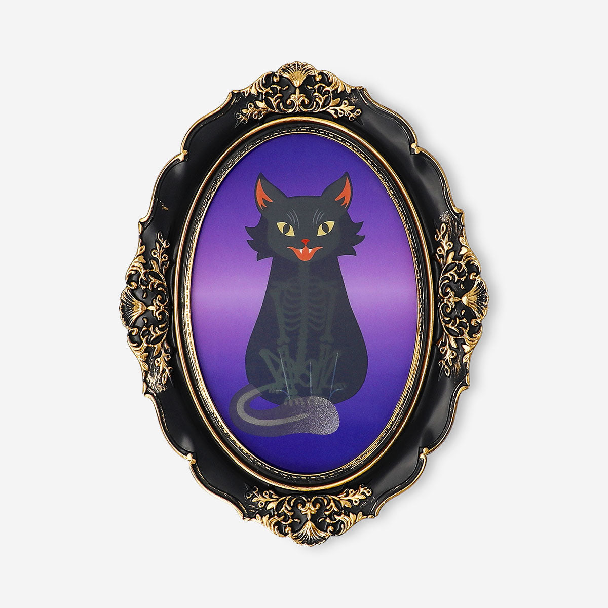 Oval framed haunted picture gadget by Flying Tiger Copenhagen, featuring spooky artwork perfect for Halloween decor.