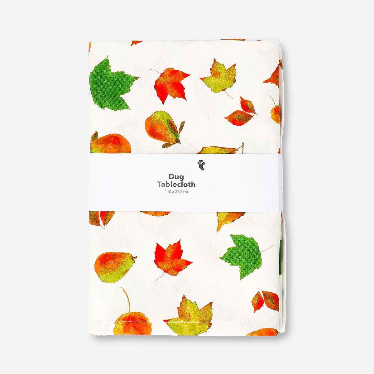 Autumnal Flying Tiger Copenhagen tablecloth in 140x220 cm with fall-inspired design on a home dining table.