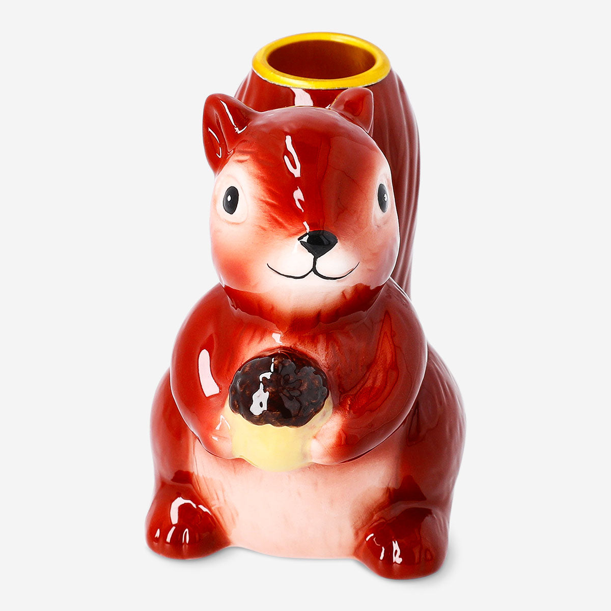 Flying Tiger Copenhagen squirrel candle holder, 11 cm tall, featuring a charming squirrel design for home decor.