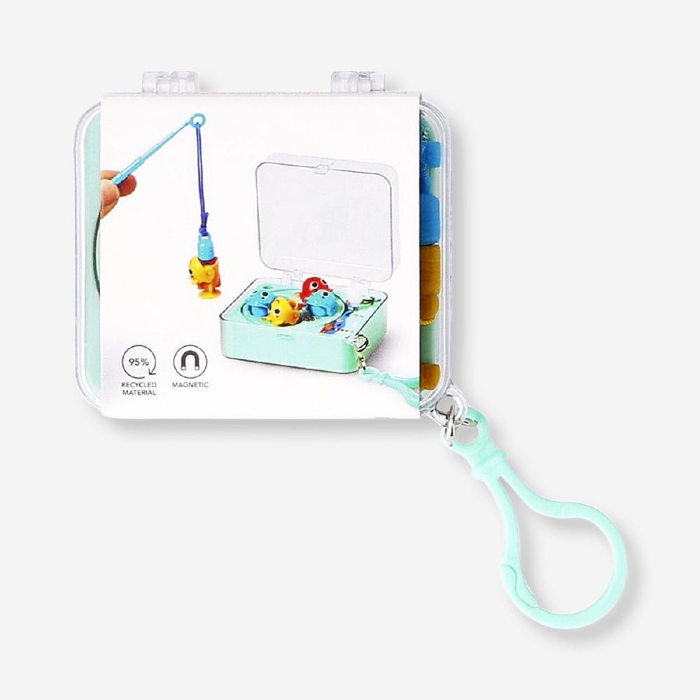 Mini fishing game by Flying Tiger Copenhagen, featuring colorful fishing rods and a small game board for fun aquatic play.