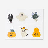 Halloween-themed window decorations featuring cute characters for parties, by Flying Tiger Copenhagen.