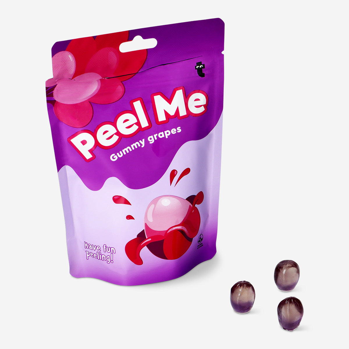 Flying Tiger Copenhagen Grape Peelers Candy, colorful grape-flavored chewy candies in bright packaging