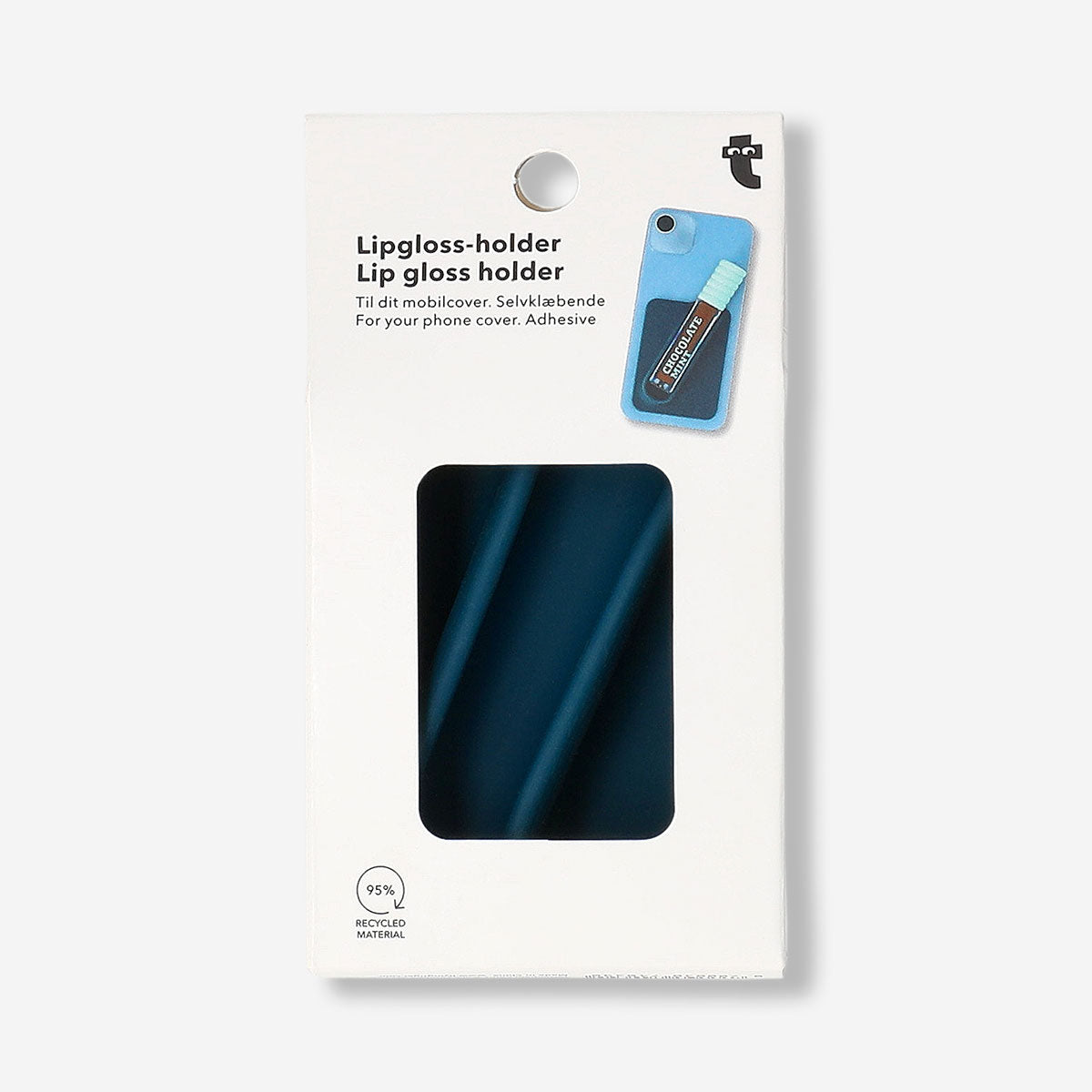 Blue lip gloss holder for phone cover by Flying Tiger Copenhagen, designed to hold lip gloss securely on your phone.