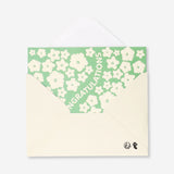 Flying Tiger Copenhagen floral and congratulations office greeting card with colorful floral design and uplifting message.