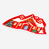 Flying Tiger Copenhagen Santa's house dish, 22 cm, a festive ceramic kitchen decoration with colorful holiday design.