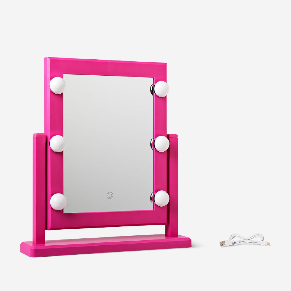 Pink wall mirror with light from Flying Tiger Copenhagen, 41x37 cm, featuring RuPaul's Drag Race design, for personal care and styling.