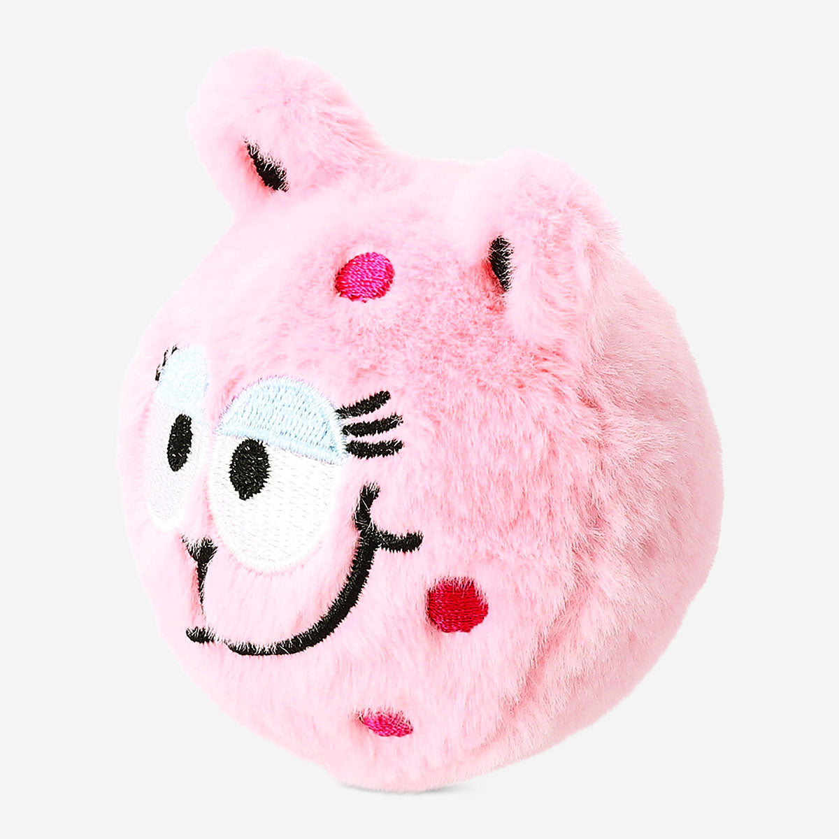 Pink leopard cuddly ball toy from Flying Tiger Copenhagen, soft plush with leopard print pattern, ideal for kids and play.