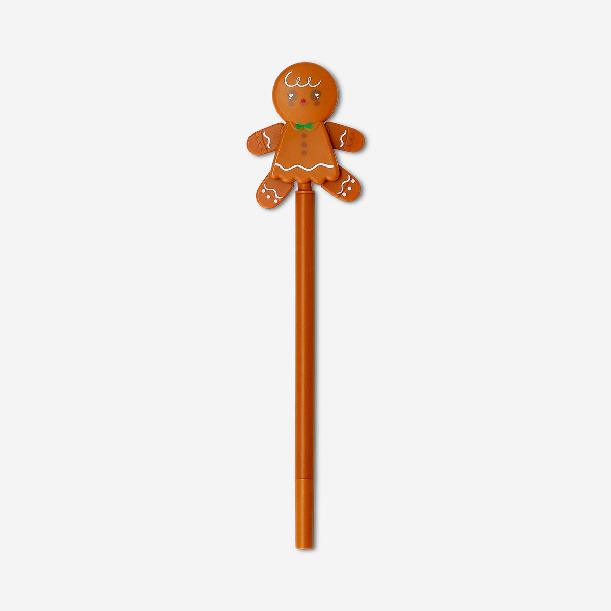 Flying Tiger Copenhagen ballpoint pen featuring a jumping gingerbread man design, perfect for office or everyday use.