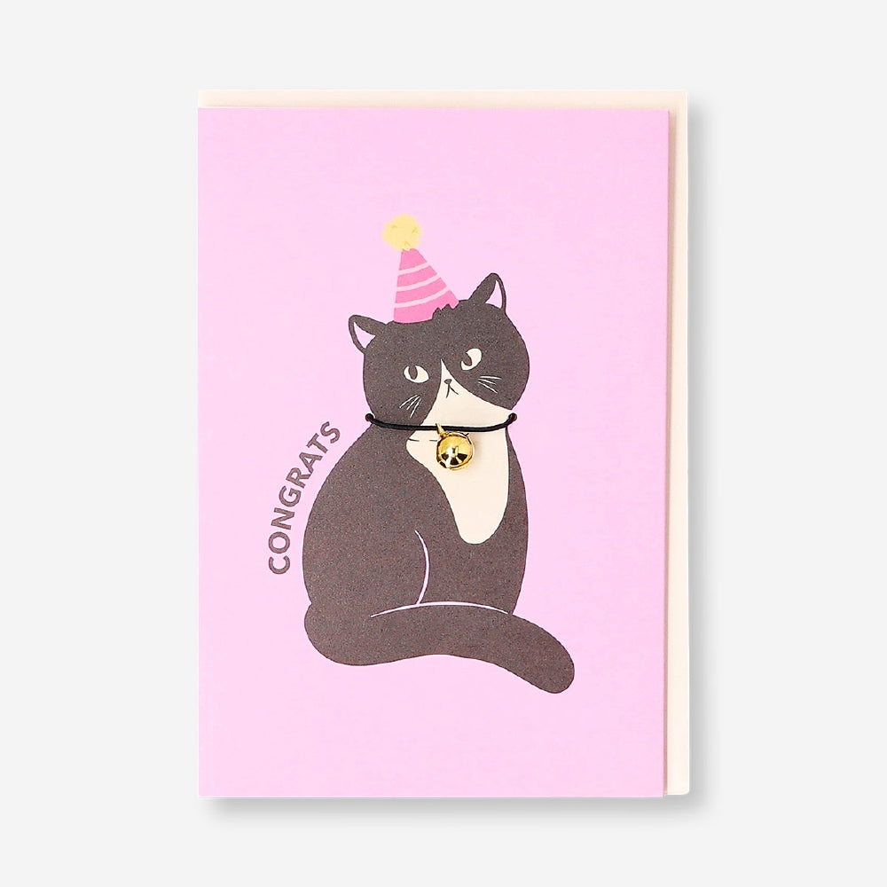 Office greeting card featuring a festive cat design from Flying Tiger Copenhagen, perfect for congratulatory messages.
