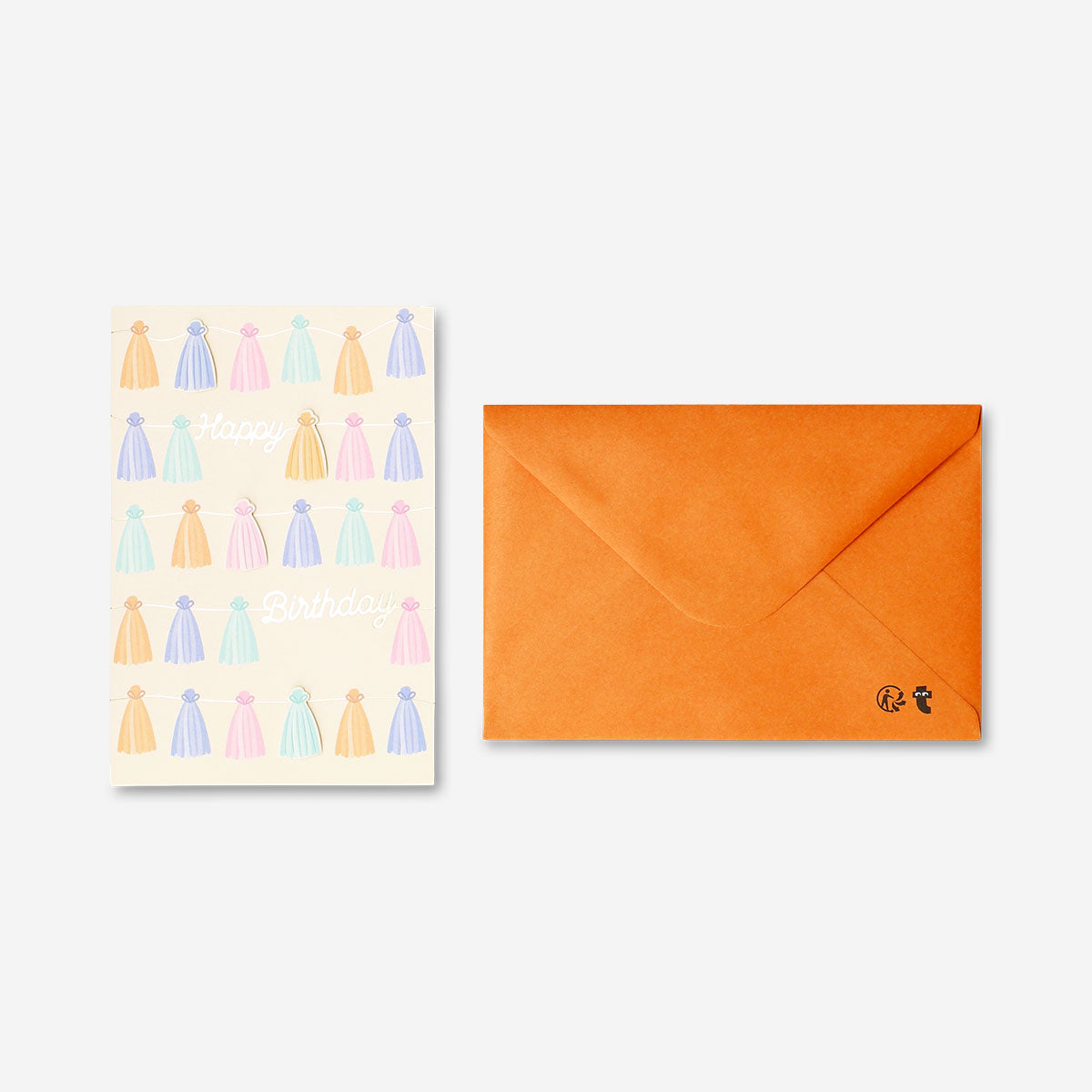 Office birthday card featuring colorful tassel garland design by Flying Tiger Copenhagen, with festive decorations and cheerful style.