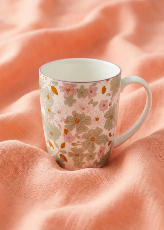 Caneca com flores - 330 ml
