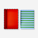 Scatola di carta a righe verdi - 24 cm