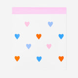 Set of 30 0.5L Flying Tiger Copenhagen grip seal bags with zip closure and heart print, ideal for kitchen storage.
