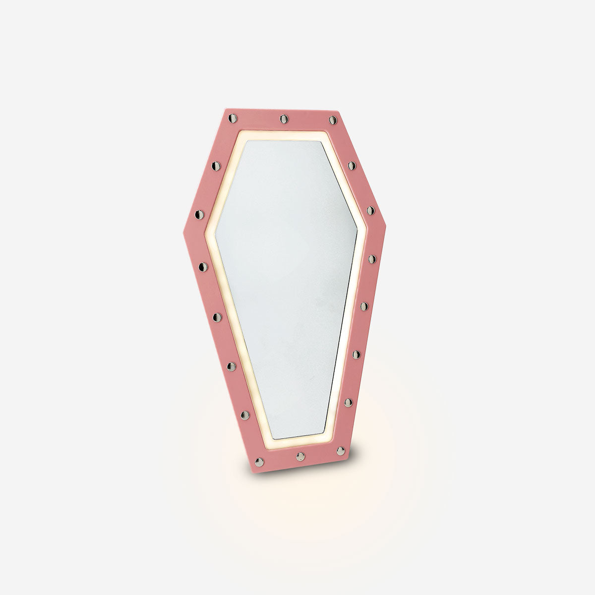 Flying Tiger Copenhagen coffin mirror with light, 40x24 cm, featuring a sleek rectangular design and integrated illumination.