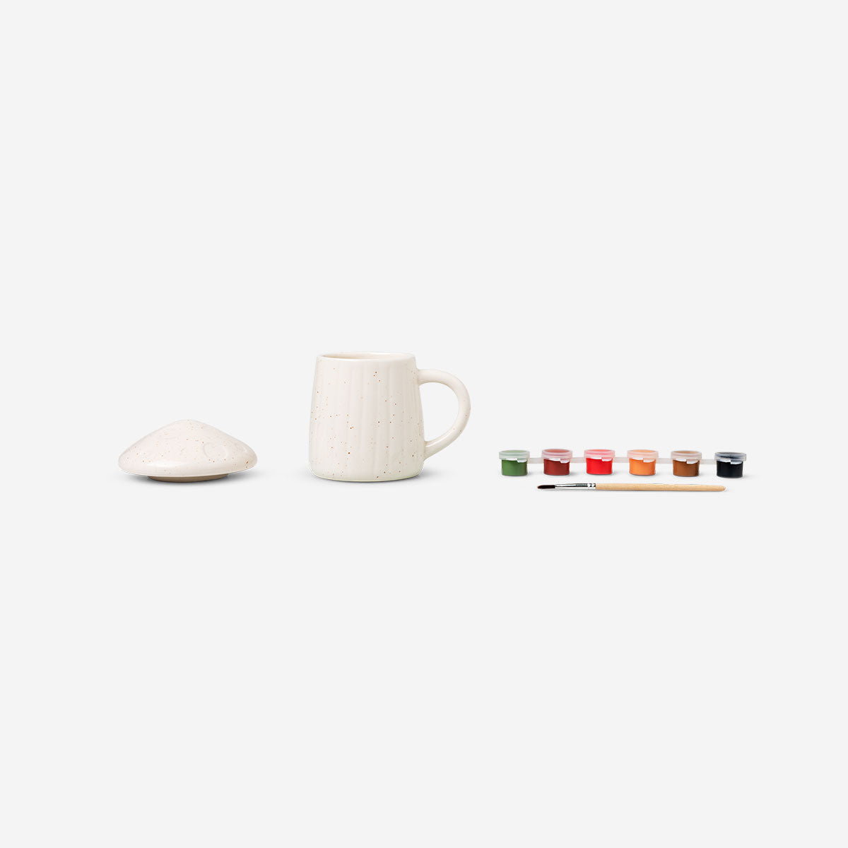 DIY mushroom mug by Flying Tiger Copenhagen, 200 ml ceramic mug with mushroom design for hobby craft projects.