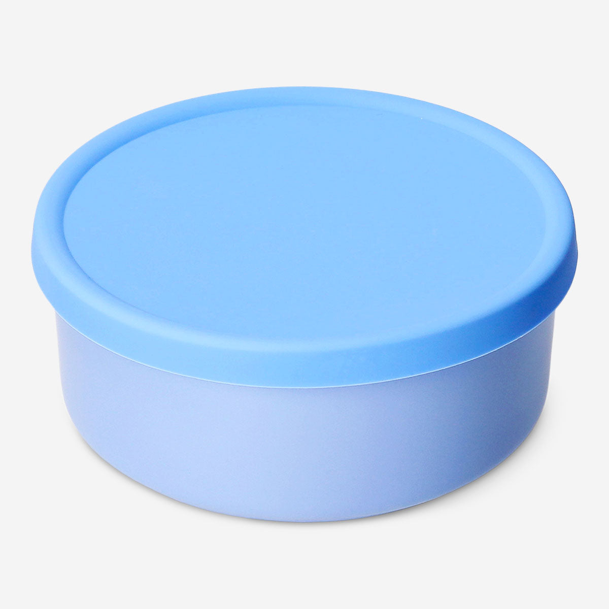 Blue ceramic food container with silicone lid, 19 cm, from Flying Tiger Copenhagen, featuring a smooth ceramic surface and secure lid.