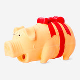 Flying Tiger Copenhagen pet chew toy pig wrapped with red ribbon, made of durable material for leisure and play.