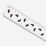 Transparent 20 cm office ruler by Flying Tiger Copenhagen, clear plastic with measurement markings for precise drawing and measuring.