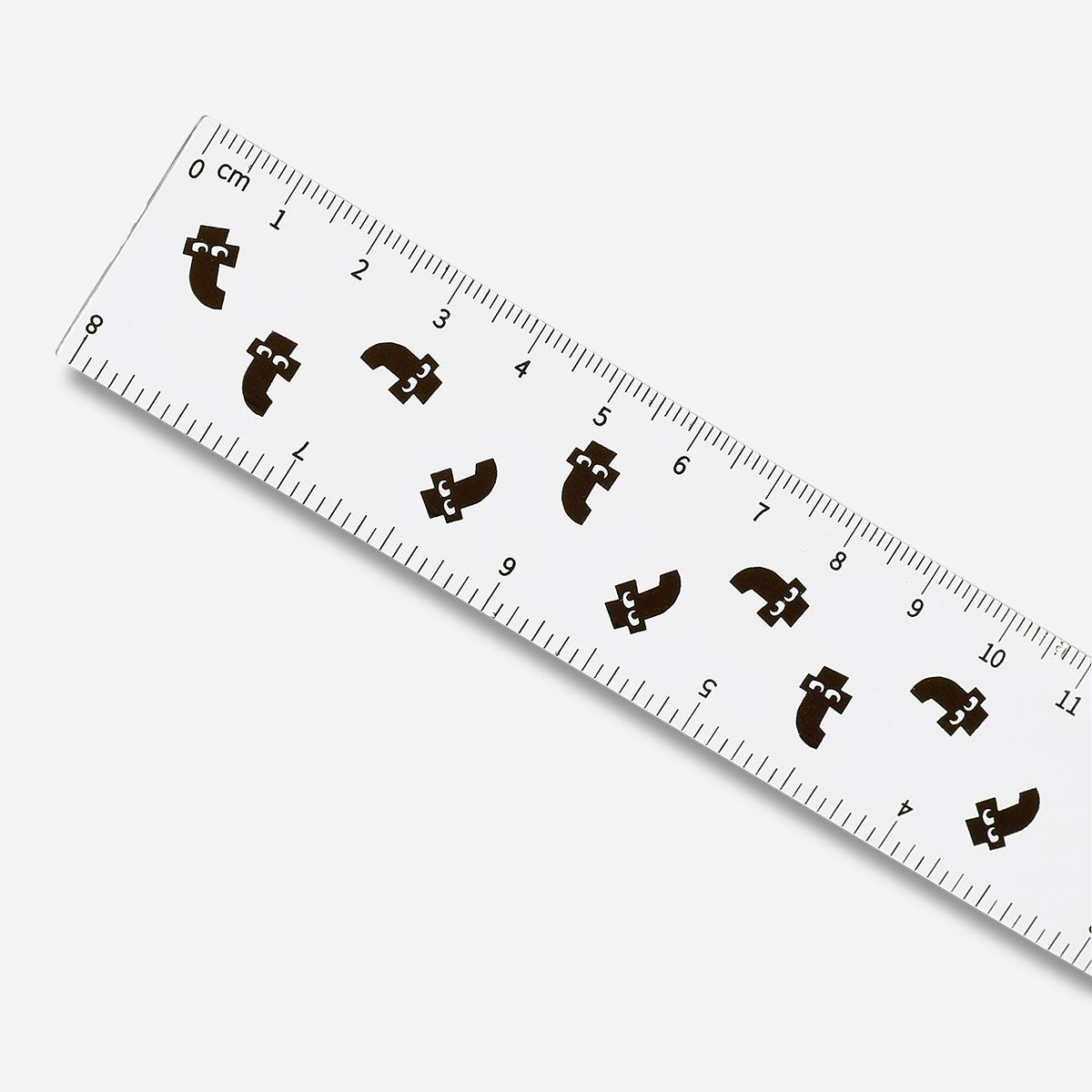 Transparent 20 cm office ruler by Flying Tiger Copenhagen, clear plastic with measurement markings for precise drawing and measuring.