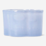 Milky blue glass tealight holder for home decor, featuring a sleek design and smooth surface from Flying Tiger Copenhagen.