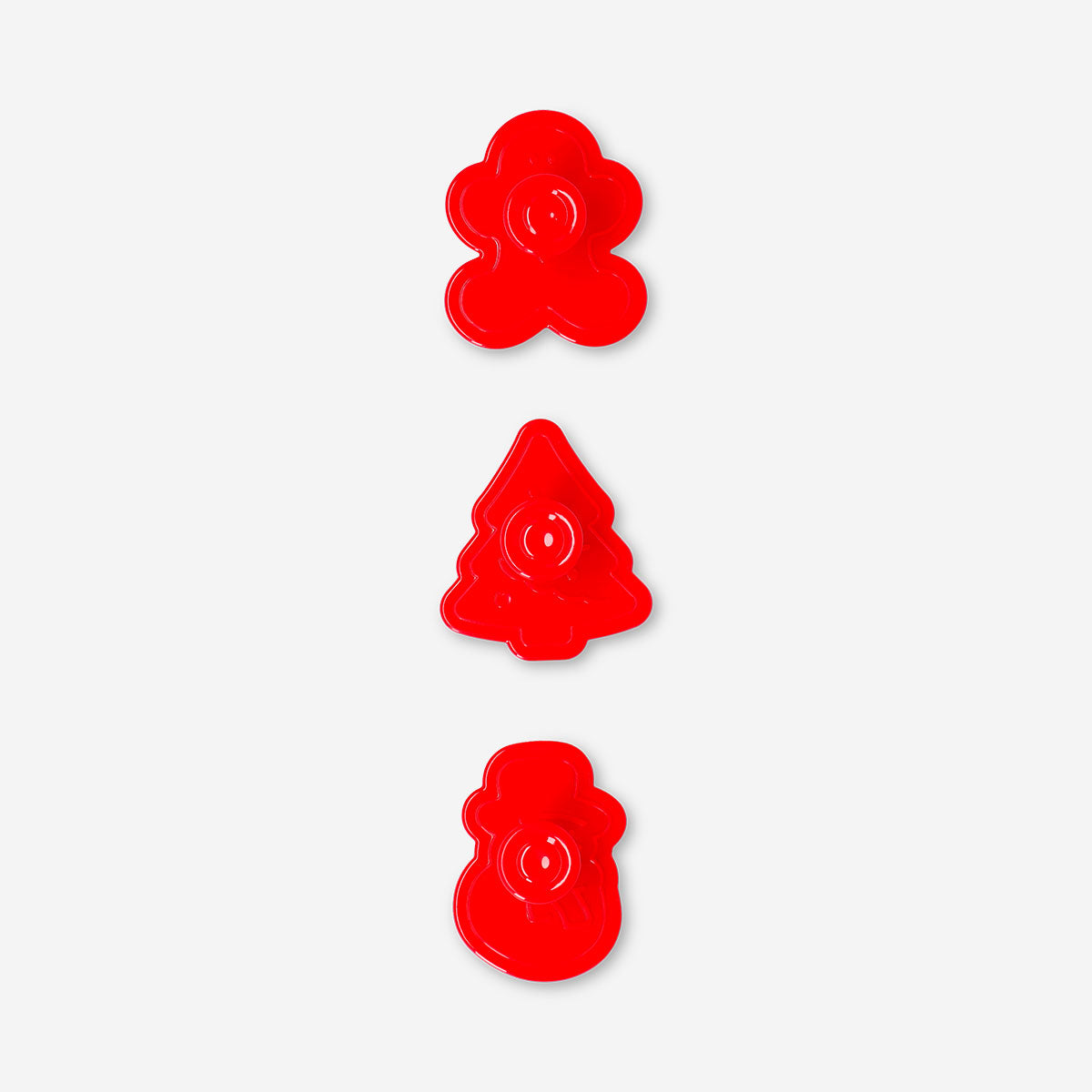 Set of three Christmas cookie stamps from Flying Tiger Copenhagen for decorating holiday cookies in the kitchen.