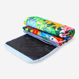 Flying Tiger Copenhagen tropical print picnic blanket with carrying strap, 170x90 cm, outdoor leisure accessory
