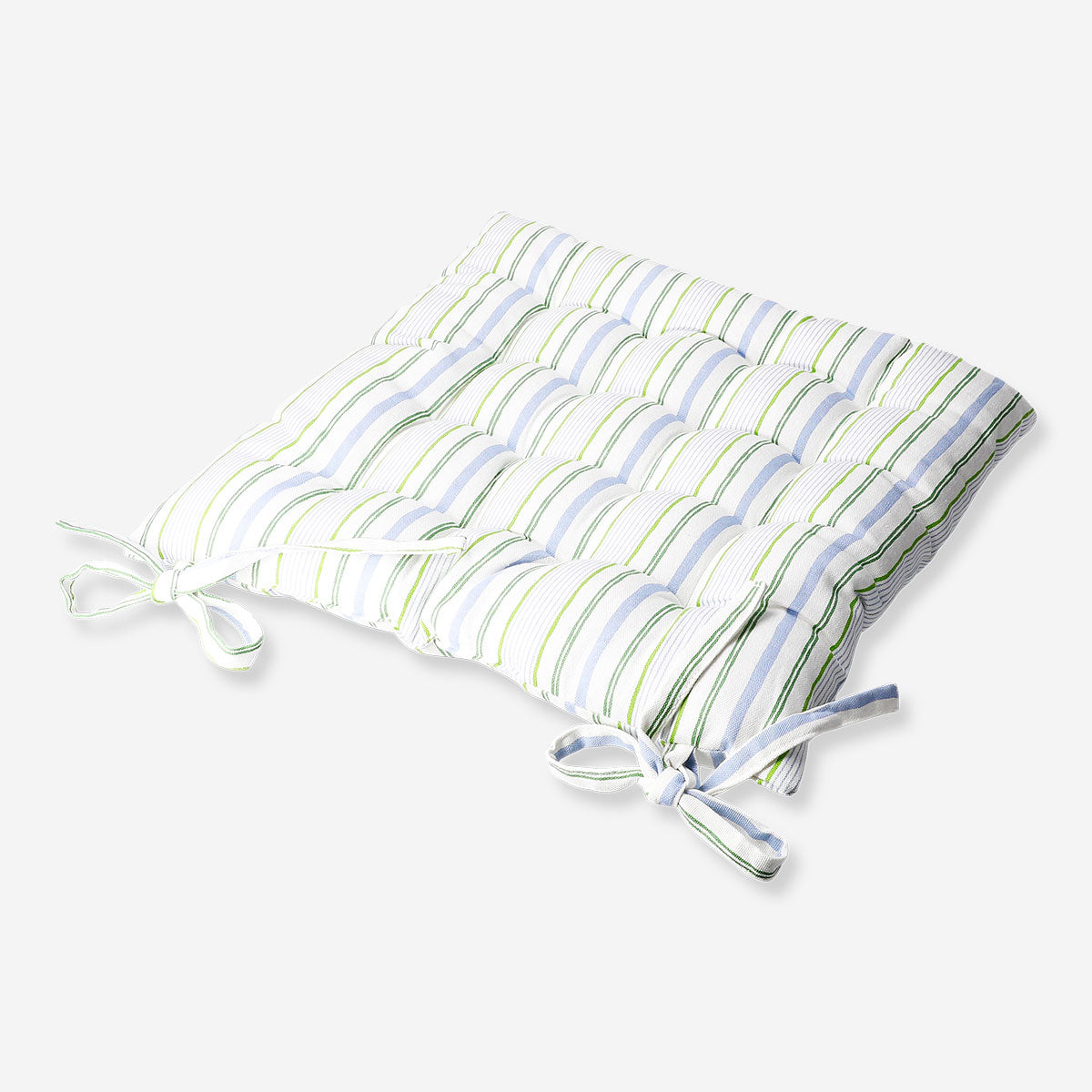 Striped quilted seat pad in blue and white, 40x40 cm, from Flying Tiger Copenhagen, designed for comfortable home seating.