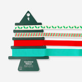 Set of four striped cotton ribbons with holly patterns, ideal for office or craft projects by Flying Tiger Copenhagen.