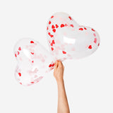 Balloons with heart confetti - 6 pcs Party Flying Tiger Copenhagen 