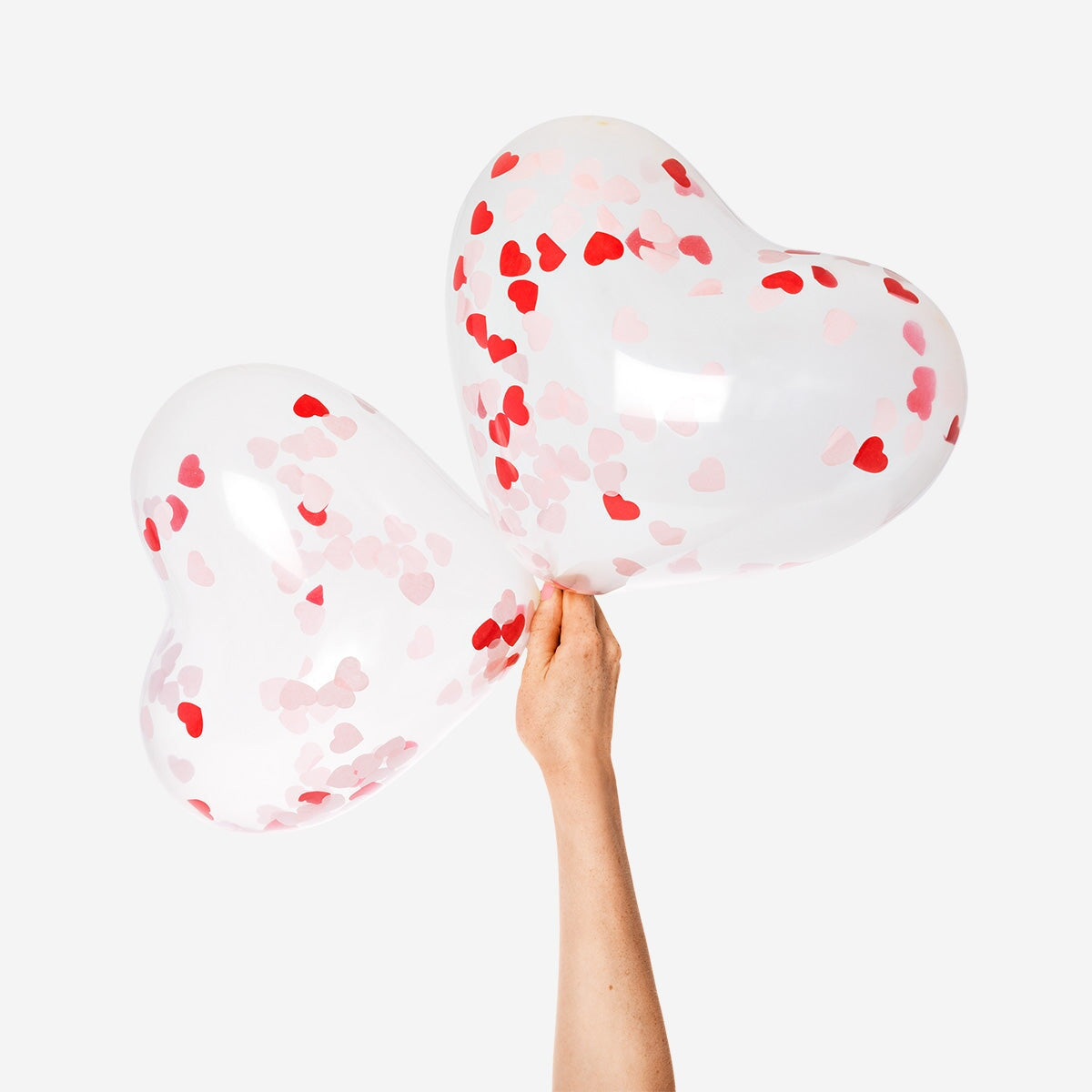 Balloons with heart confetti - 6 pcs Party Flying Tiger Copenhagen 