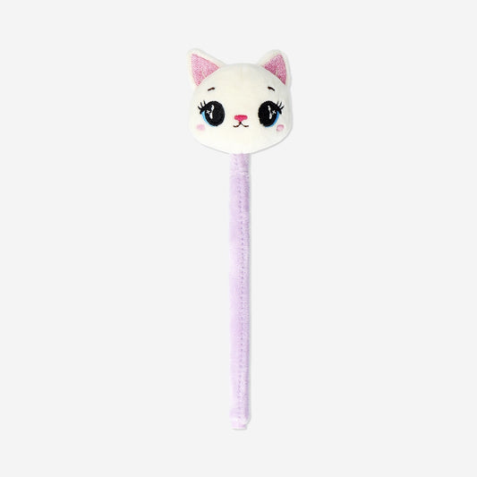Ballpoint pen with plush cat topper - Black ink