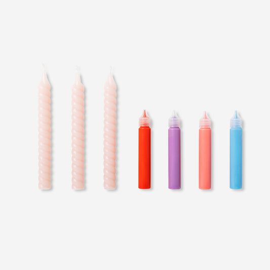 DIY painted candles - 3 pcs