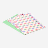 Set of three Flying Tiger Copenhagen A4 document folders with colorful prints, ideal for organizing office paperwork.
