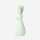 Decorative green flock rabbit - 21 cm