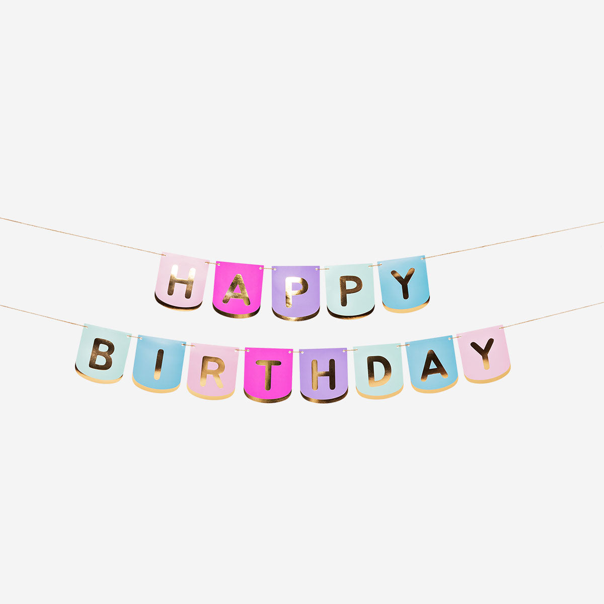 Colorful foil letter birthday garland from Flying Tiger Copenhagen, 200 cm long, perfect for party decorations.