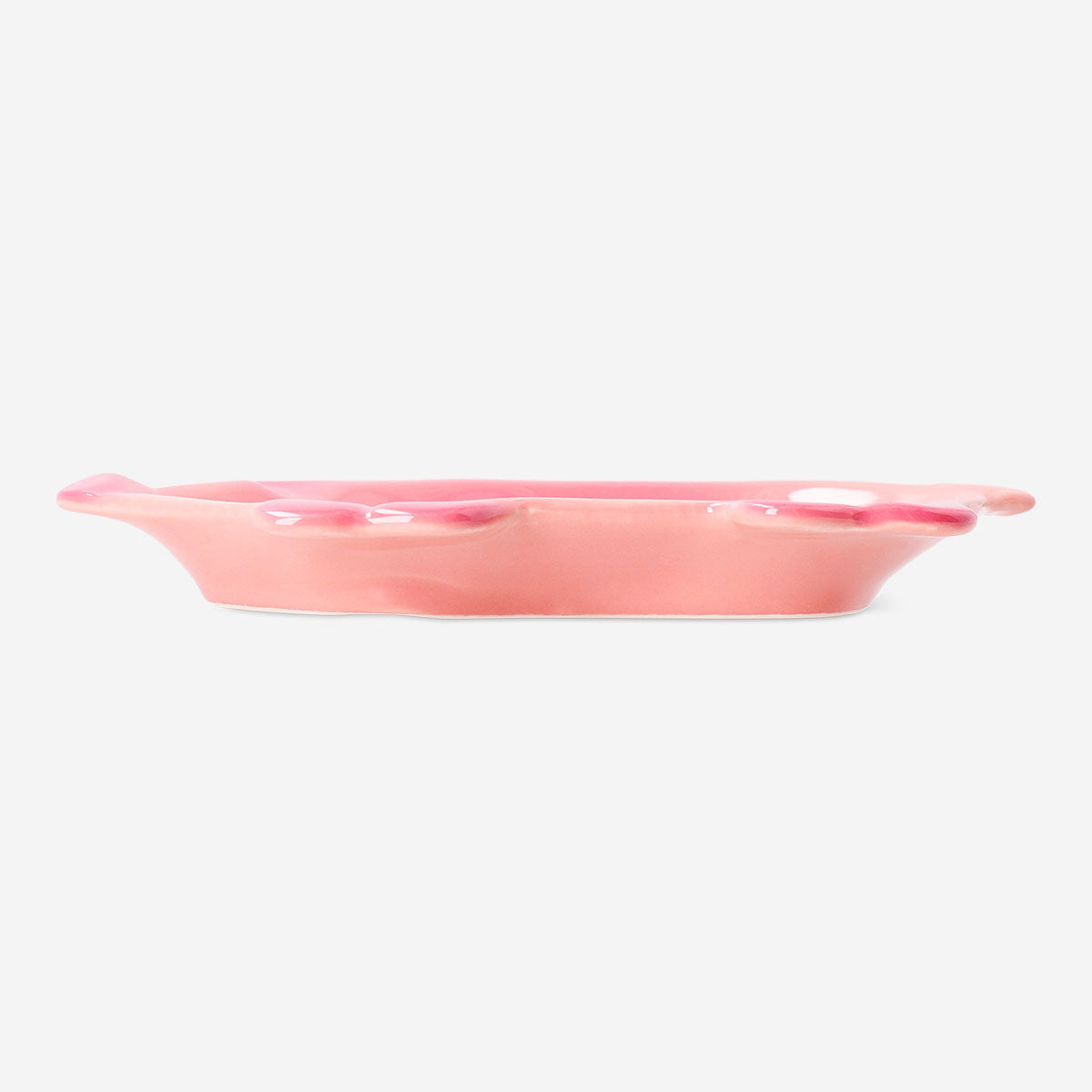 Pink pig-shaped ceramic plate from Flying Tiger Copenhagen, 21 cm kitchen dish with playful animal design.