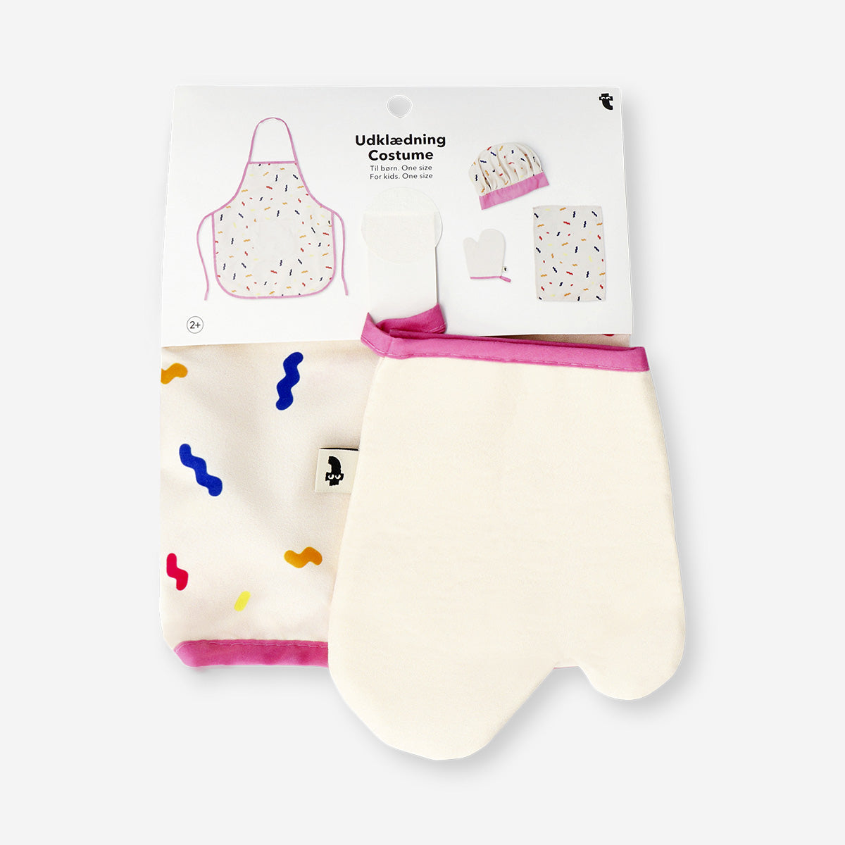 Kids' kitchen dress-up costume playset by Flying Tiger Copenhagen, includes colorful apron and chef accessories for imaginative play.