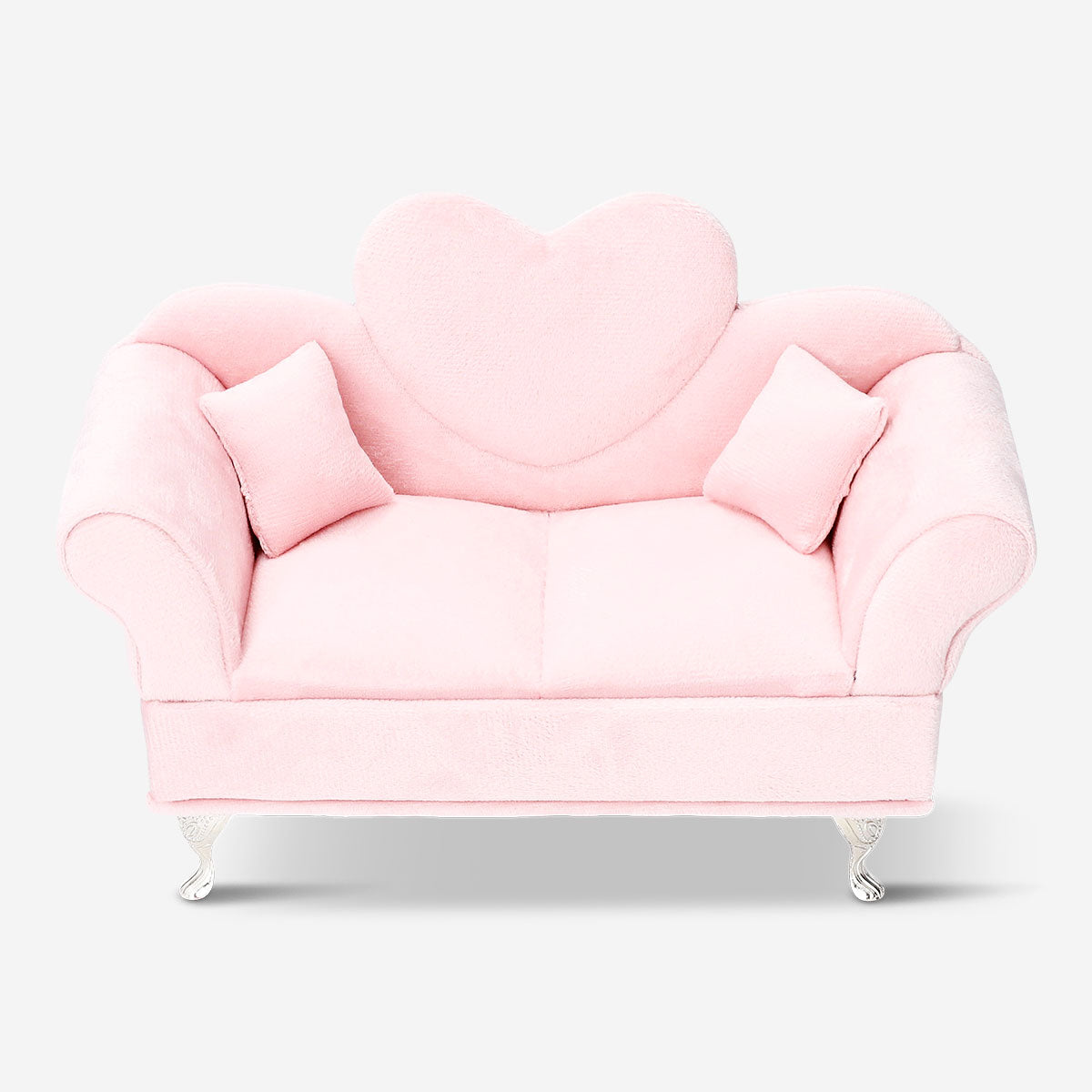 Velvet heart-shaped jewelry storage box from Flying Tiger Copenhagen, soft fabric interior with compartments for jewelry organization.