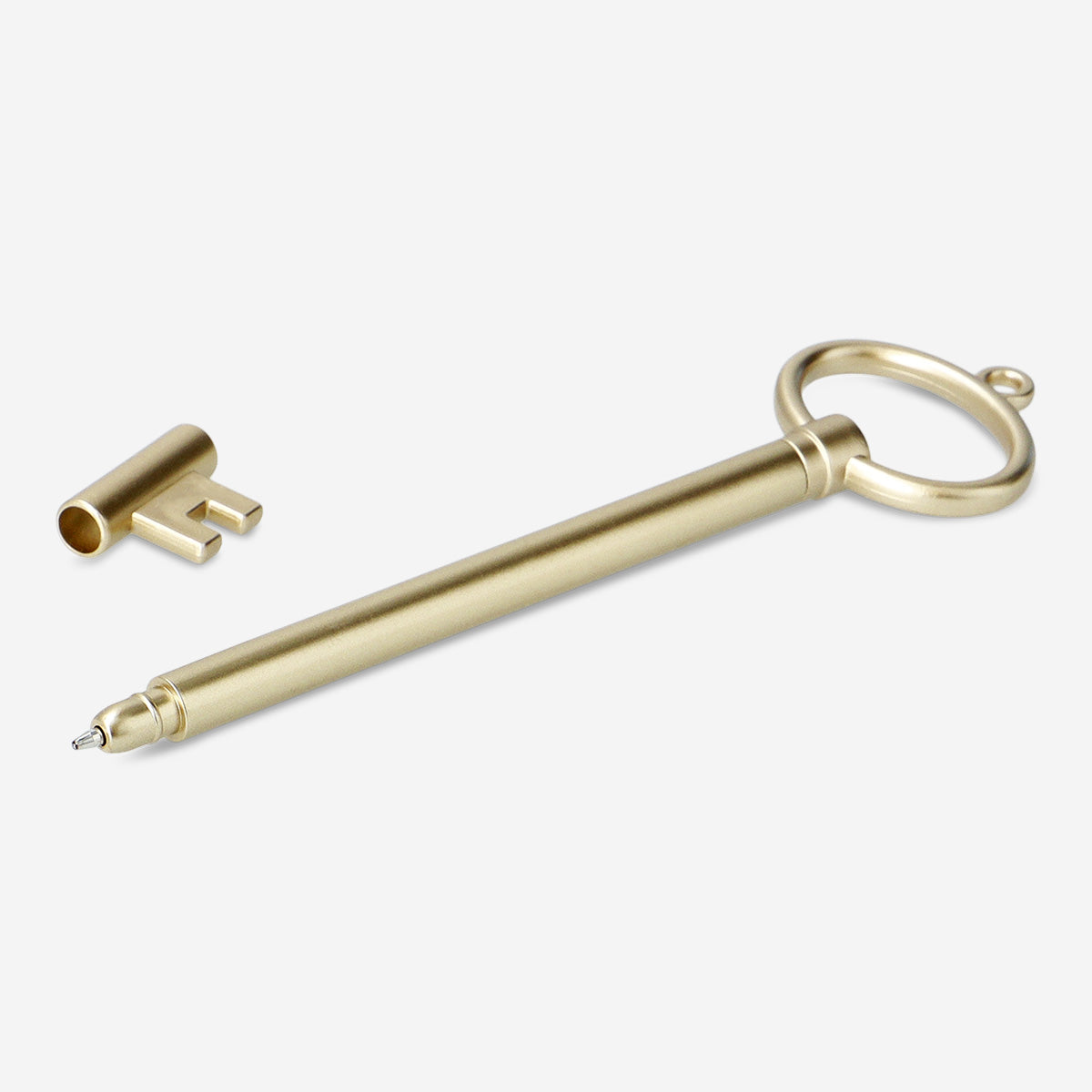 Flying Tiger Copenhagen ballpoint pen shaped like a key, office accessory with a sleek design and colorful details.