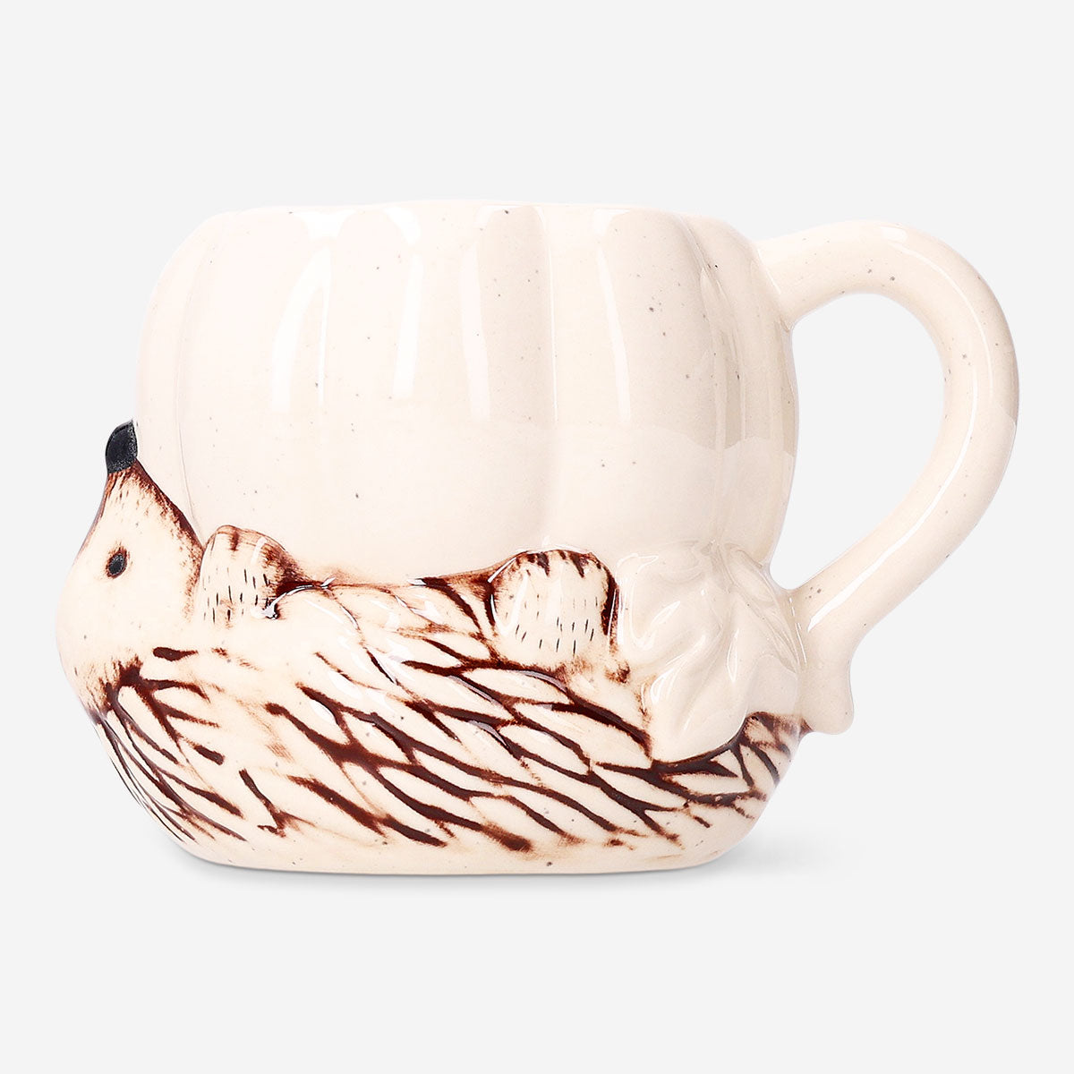 Hedgehog mug by Flying Tiger Copenhagen, 510 ml capacity, ceramic kitchen mug with cute hedgehog design and handle.