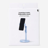 Blue adjustable stand for smartphones and tablets, Flying Tiger Copenhagen media accessory, supporting device viewing.