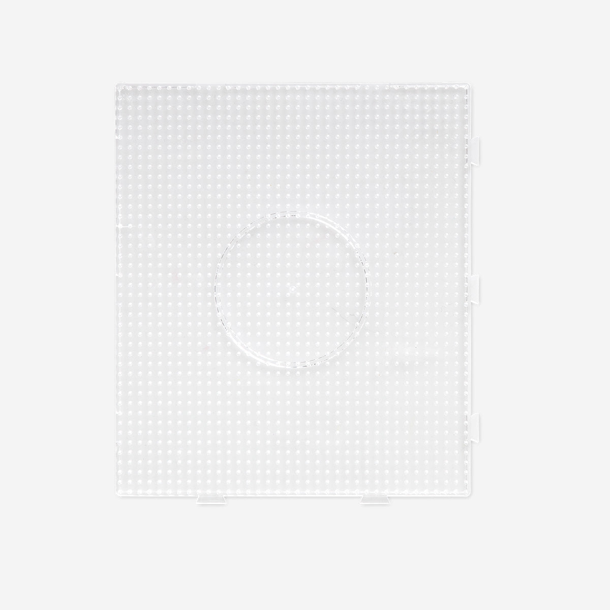 Transparent hobby pegboard from Flying Tiger Copenhagen, 18x21 cm, with holes for organizing small tools and accessories.