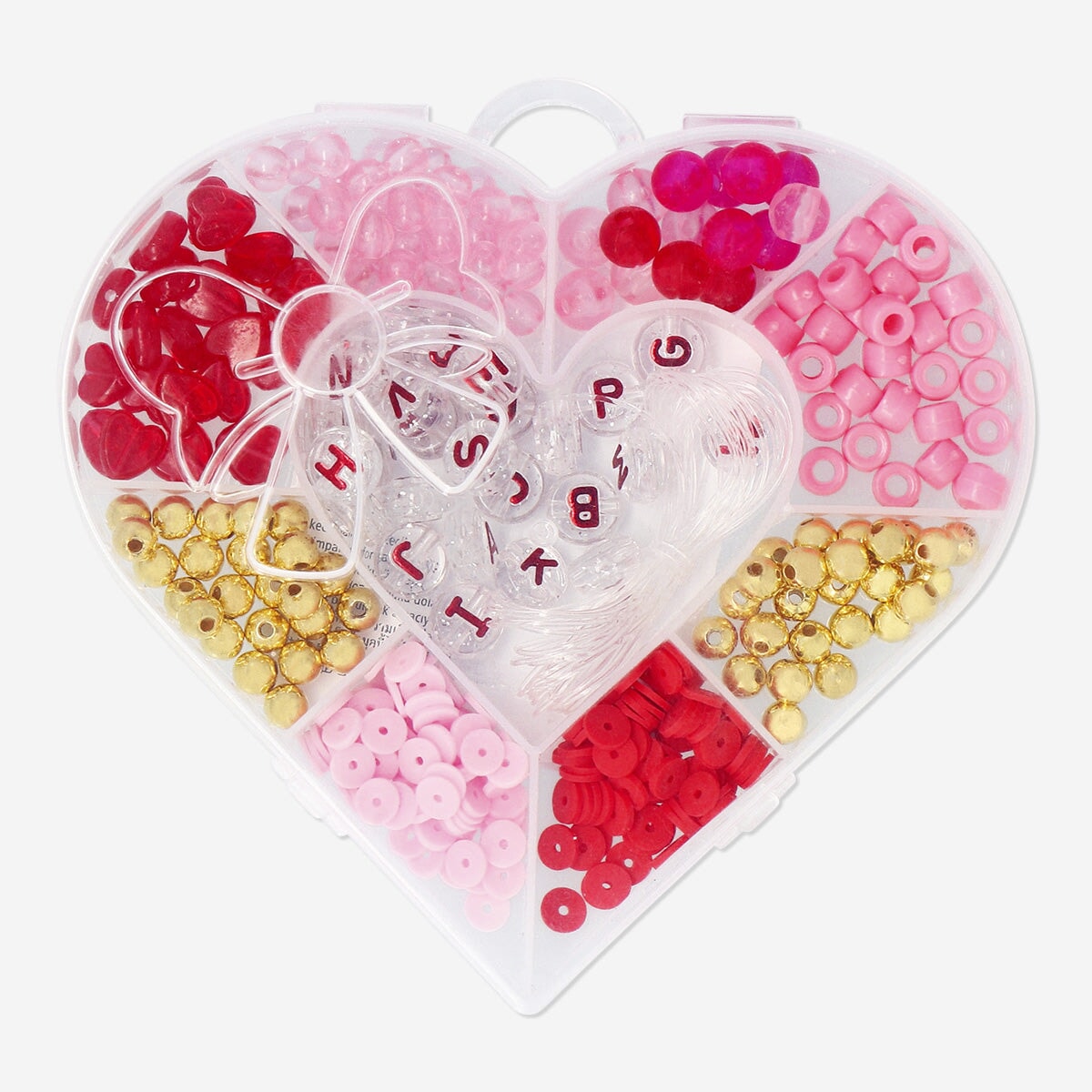 Bead set in heart shaped box with string Hobby Flying Tiger Copenhagen 