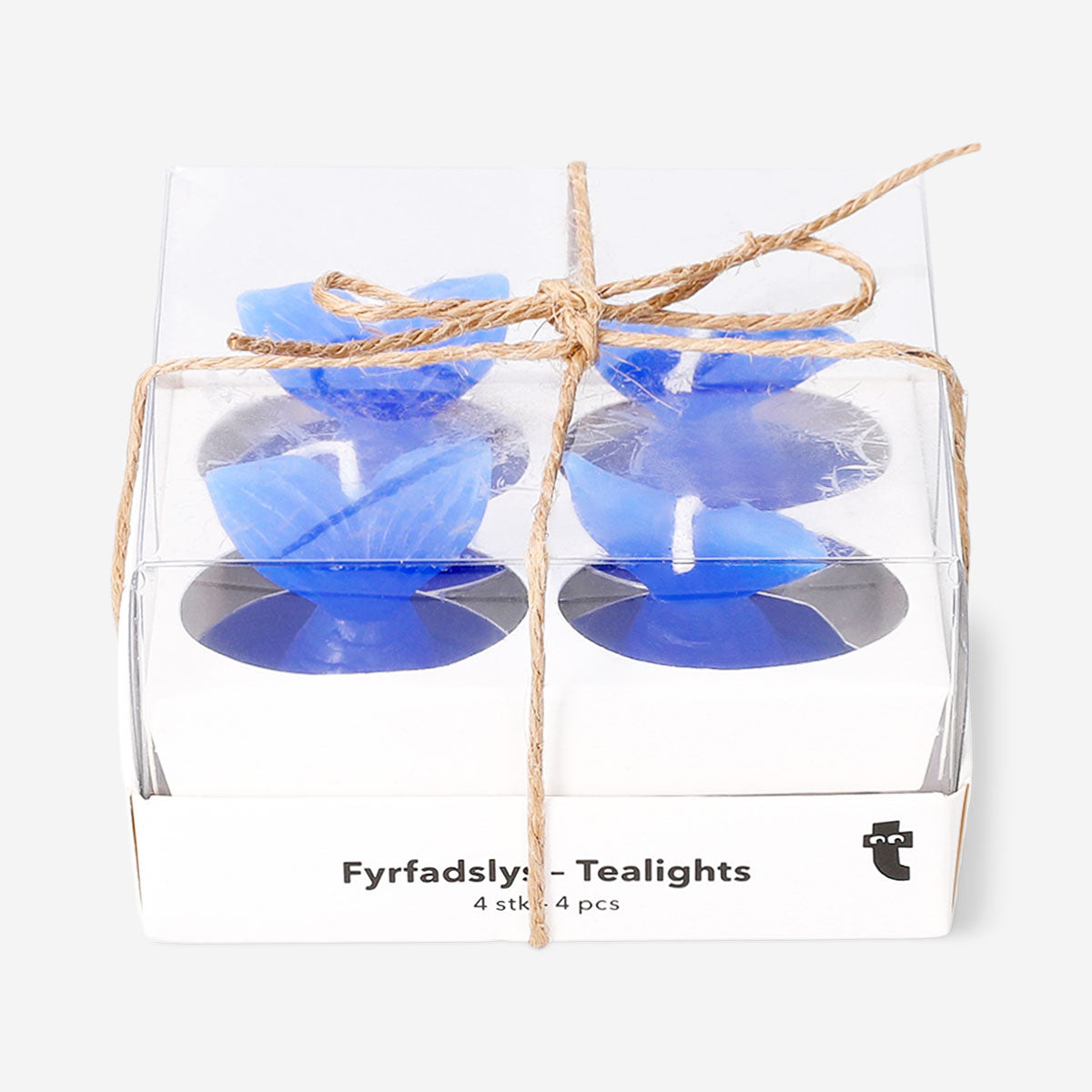 Set of four nautical tealights in decorative holders, perfect for home decor, by Flying Tiger Copenhagen.