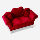 Red heart-shaped jewellery storage sofa by Flying Tiger Copenhagen, 25 cm, with soft fabric and plush cushion design.