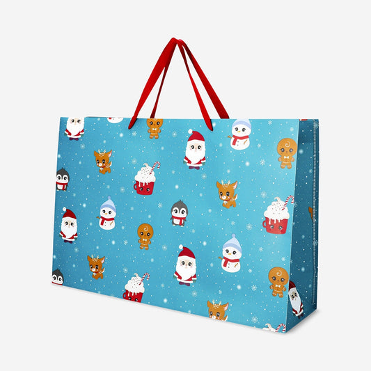 Big gift bag with Christmas icons -  30 x 45 cm