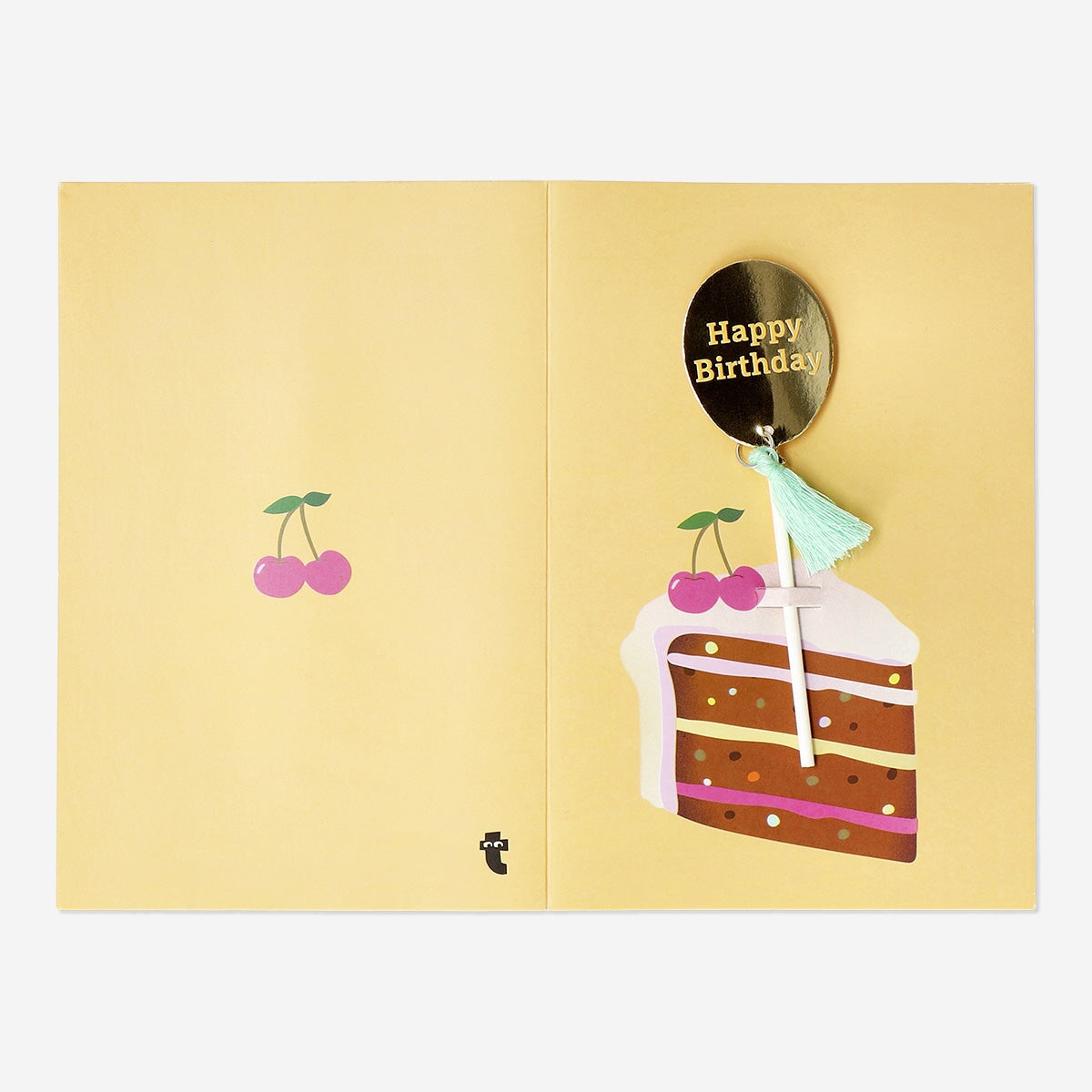 Birthday cake card with tassle and envelope Party Flying Tiger Copenhagen 