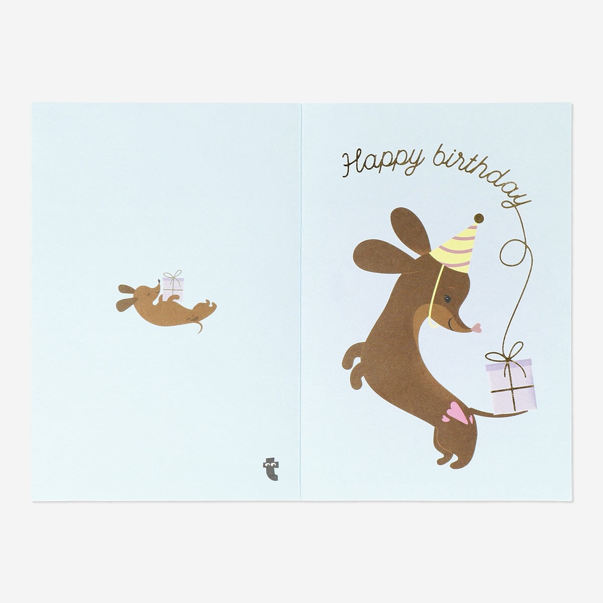 Birthday card with sausage dog motif and envelope Party Flying Tiger Copenhagen 