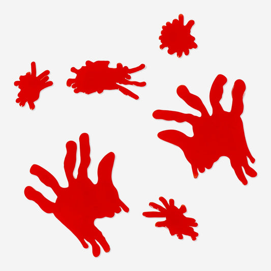 Blood Stained Hands Window Decoration - 6 pcs